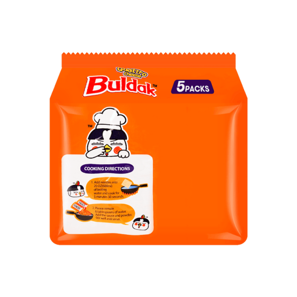 Buldak Quattro Cheese Hot Chicken Stir-Fried Ramen – 5 Packs × 145g - Image 4