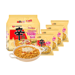Shin Ramyun Toomba – Spicy Creamy Stir-Fry Instant Ramen, 4 Packs × 137g