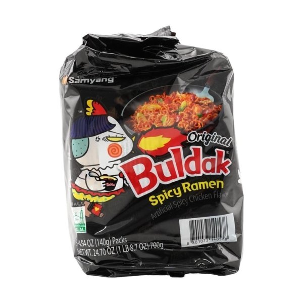 Korean Buldak Stir-Fried Ramen – Hot Chicken Flavour, 5 Packs × 140g - Image 3