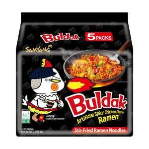Korean Buldak Stir-Fried Ramen – Hot Chicken Flavour, 5 Packs × 140g