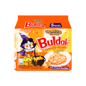 Buldak Quattro Cheese Hot Chicken Stir-Fried Ramen – 5 Packs × 145g